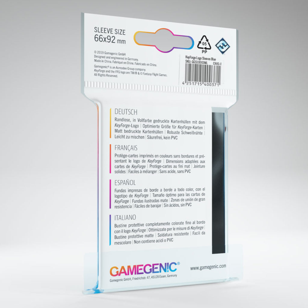 KeyForge Logo Card Sleeves: Blue – Rock Cairn Games